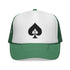 Ace of Spades Trucker Hat - Stylish Mesh Cap for Gamers, Outdoor Adventures & Festivals | Adjustable Snapback Green One size