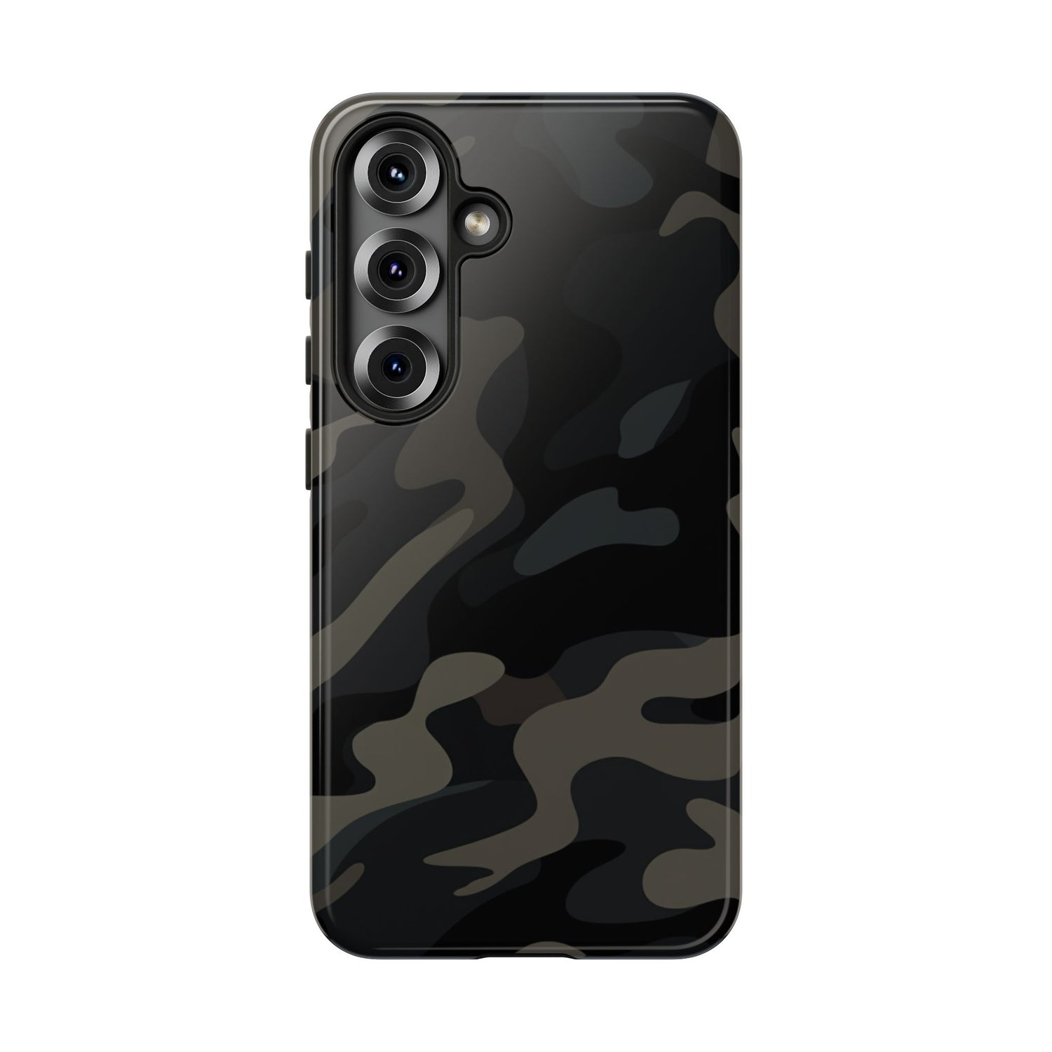 Black Camouflage Phone Case for iPhone, Samsung and Google Pixel Samsung Galaxy S25 Glossy