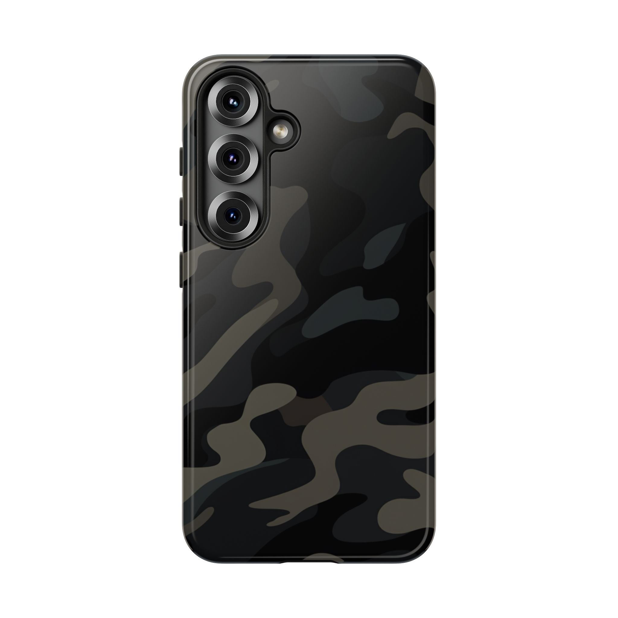 Black Camouflage Phone Case for iPhone, Samsung and Google Pixel Samsung Galaxy S25 Glossy