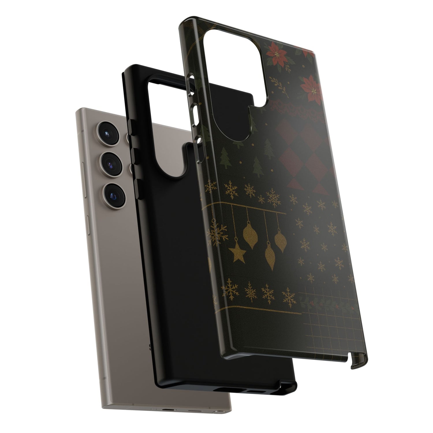 Black Luxury Phone Case for Christmas Festive Season - Tough design