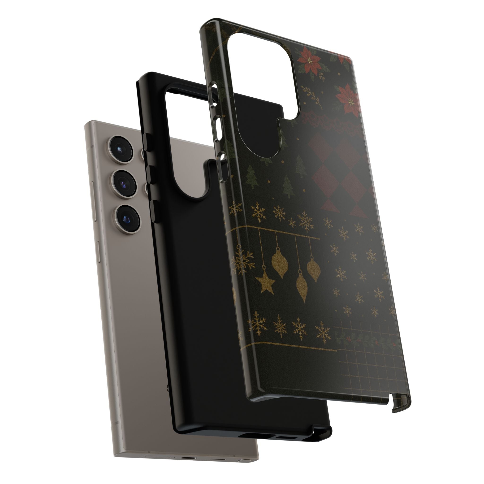 Black Luxury Phone Case for Christmas Festive Season - Tough design