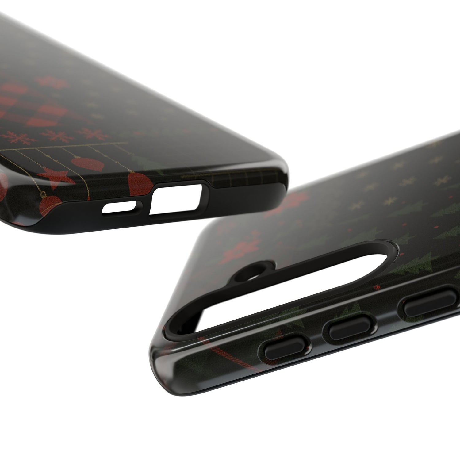 Black Festive Phone Case - Christmas Phone Cover - Tough Design