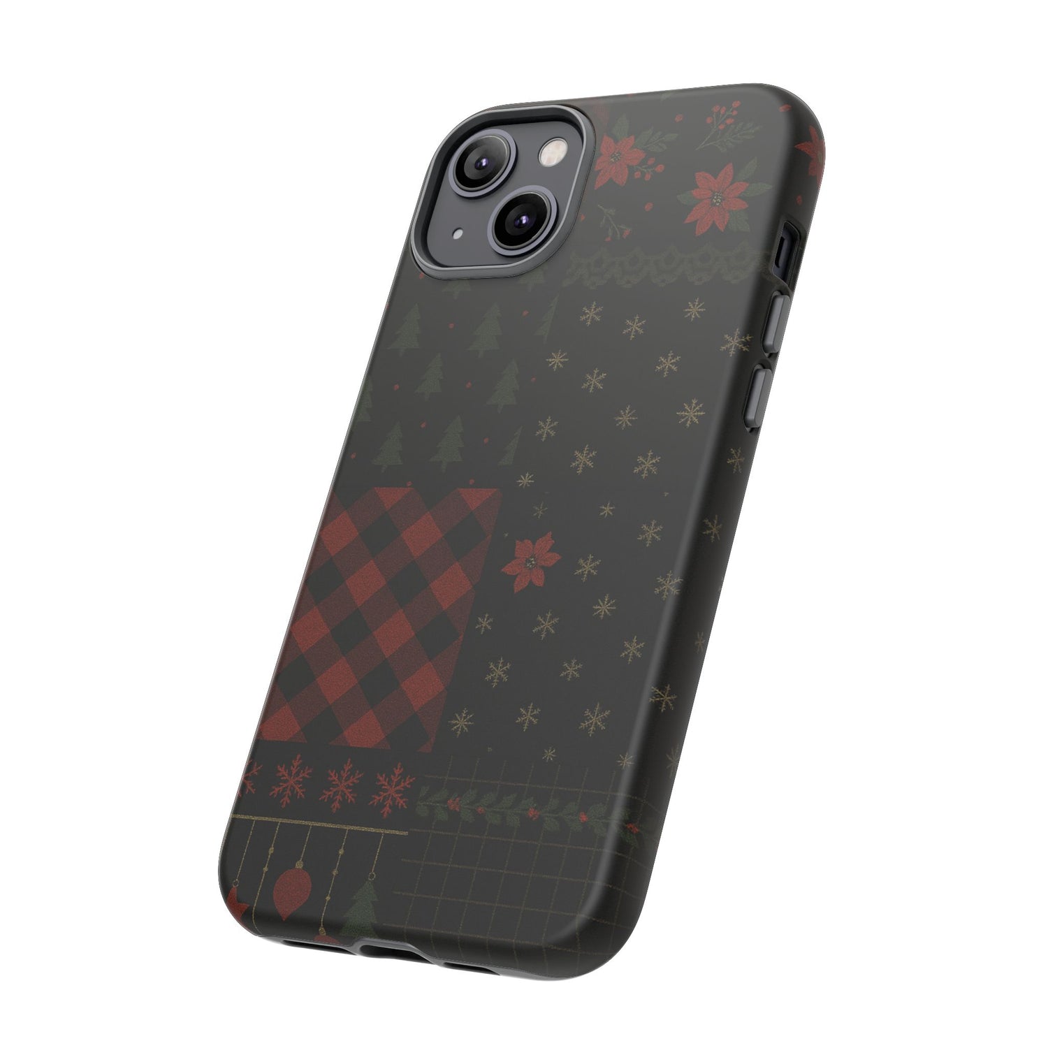 Black Festive Phone Case - Christmas Phone Cover - Tough Design