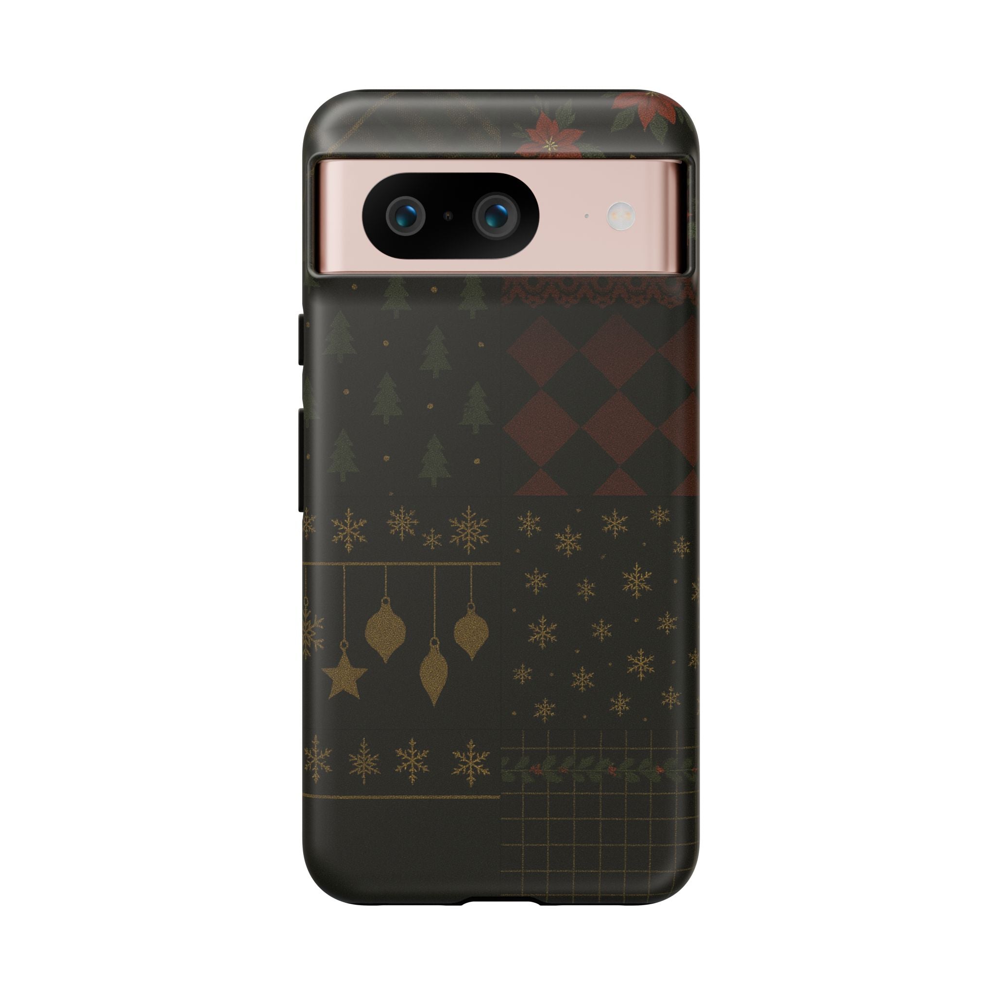 Black Luxury Phone Case for Christmas Festive Season - Tough design Google Pixel 8 Matte