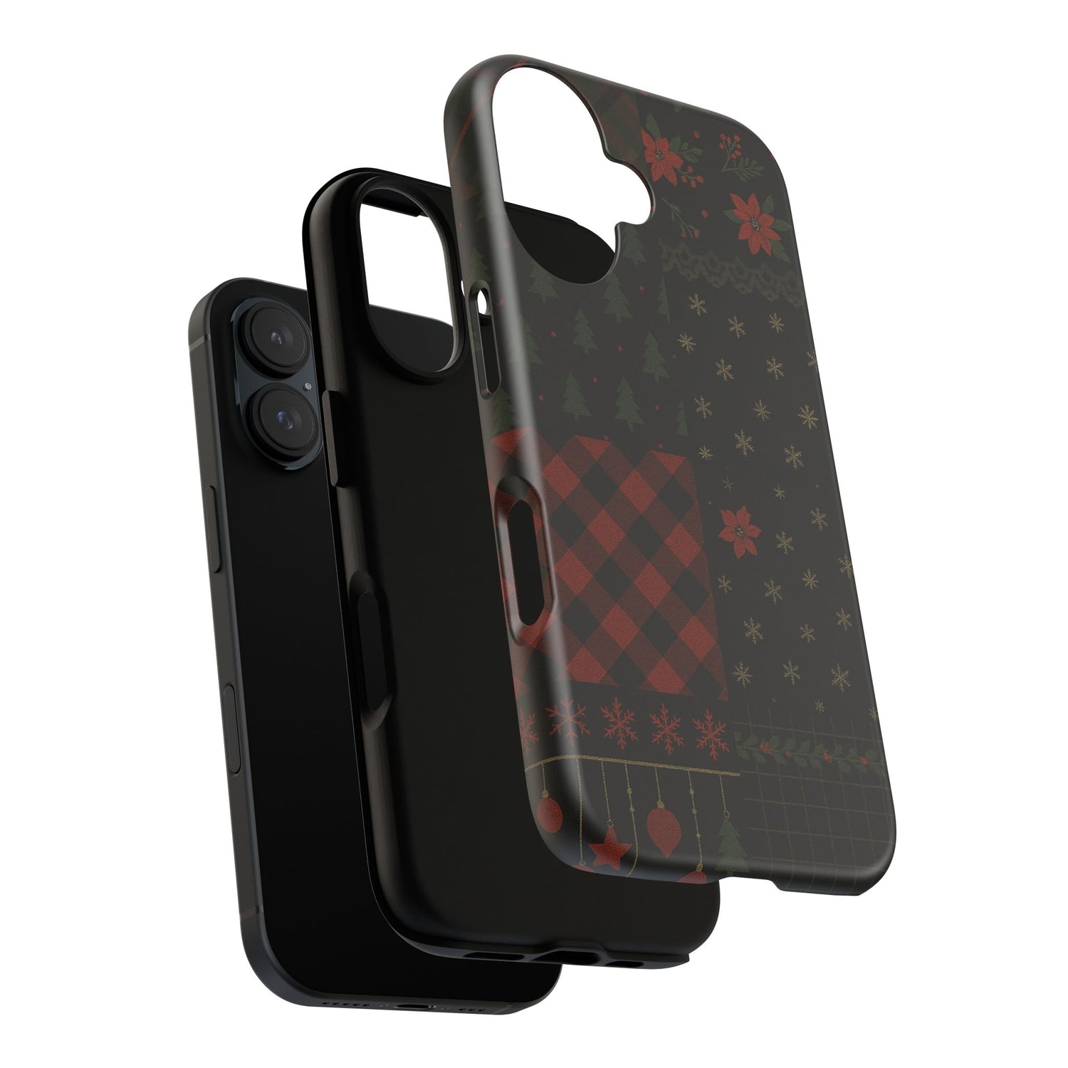 Black Festive Phone Case - Christmas Phone Cover - Tough Design