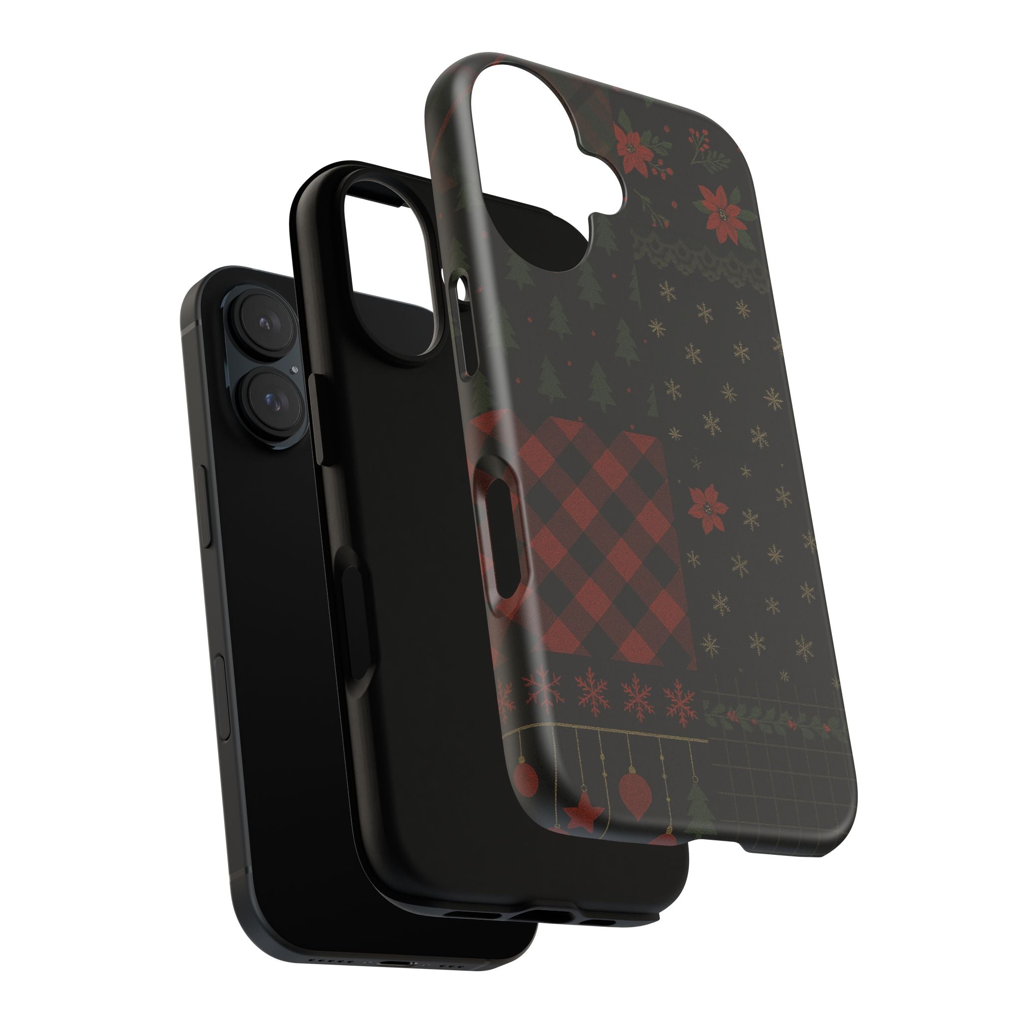 Black Festive Phone Case - Christmas Phone Cover - Tough Design