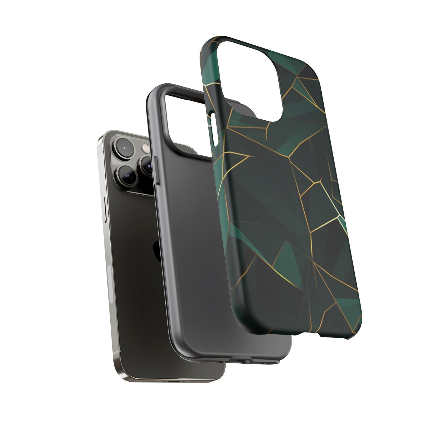 Emerald Veil - Geometric Luxe Phone Case