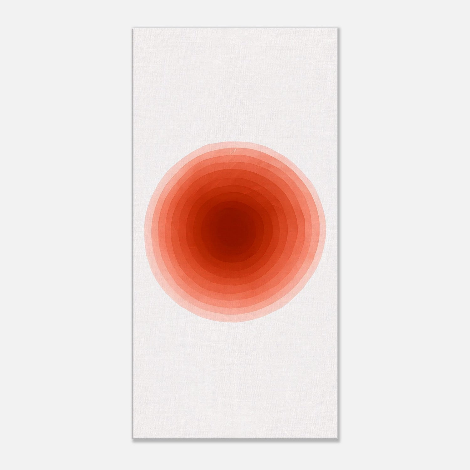 Crimson Pulse – Abstract Red Watercolor Circle Print - Slim Canvas - Wall Art 40x80 cm 16x32″