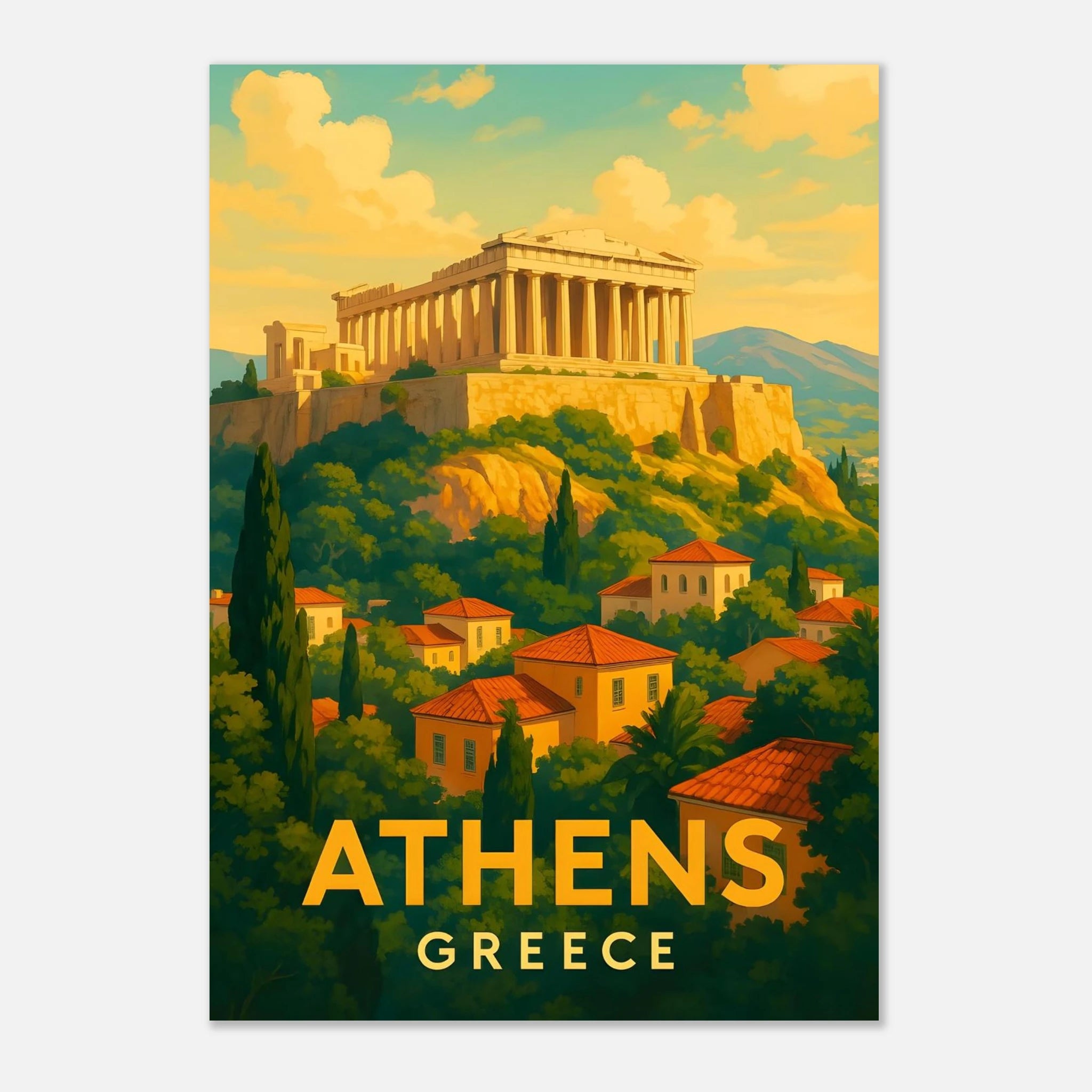 Athens Greece Travel Poster 70x100 cm 28x40″