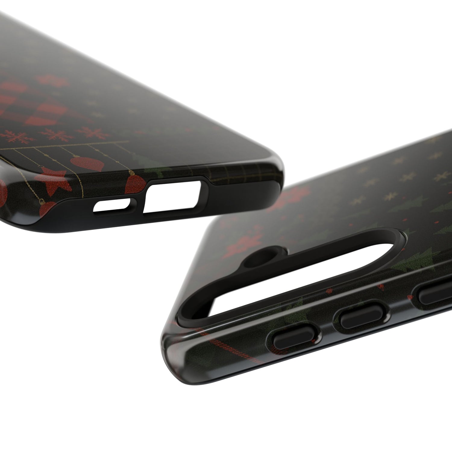 Black Festive Phone Case - Christmas Phone Cover - Tough Design