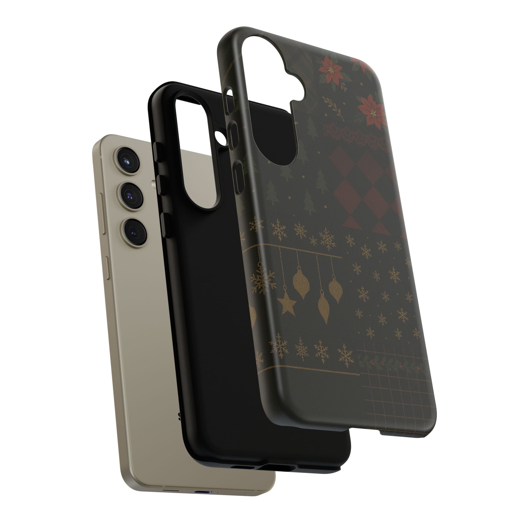 Black Luxury Phone Case for Christmas Festive Season - Tough design