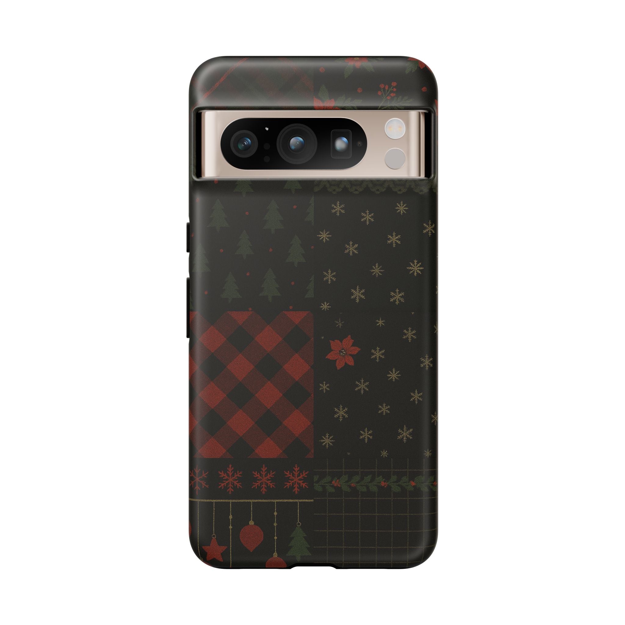 Black Festive Phone Case - Christmas Phone Cover - Tough Design Google Pixel 8 Pro Matte
