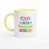 CTRL + ALT + REPEAT Bold Mug - Funny Gift for Tech Lovers - Ceramic Coffee Cup Ceramic Yellow