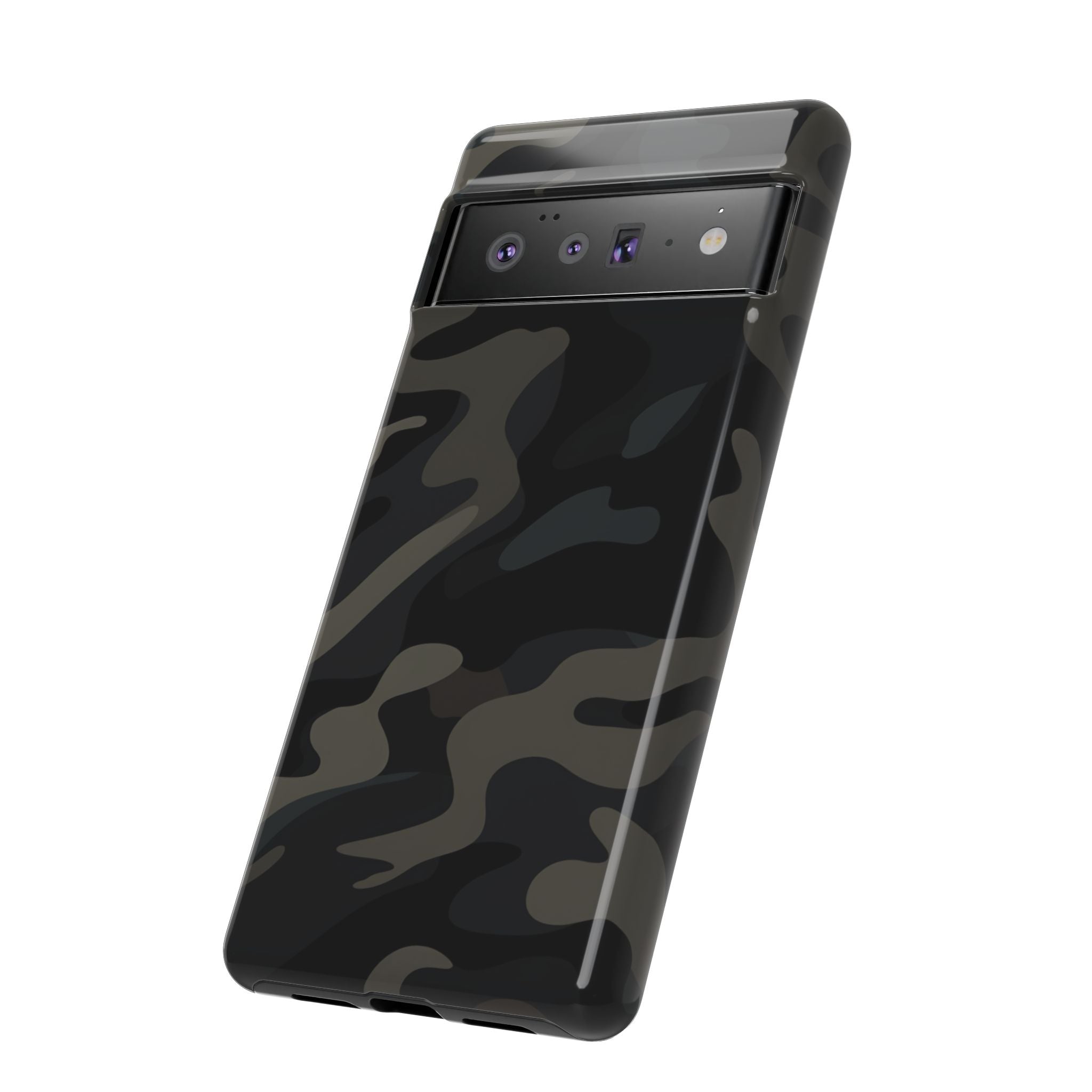 Black Camouflage Phone Case for iPhone, Samsung and Google Pixel