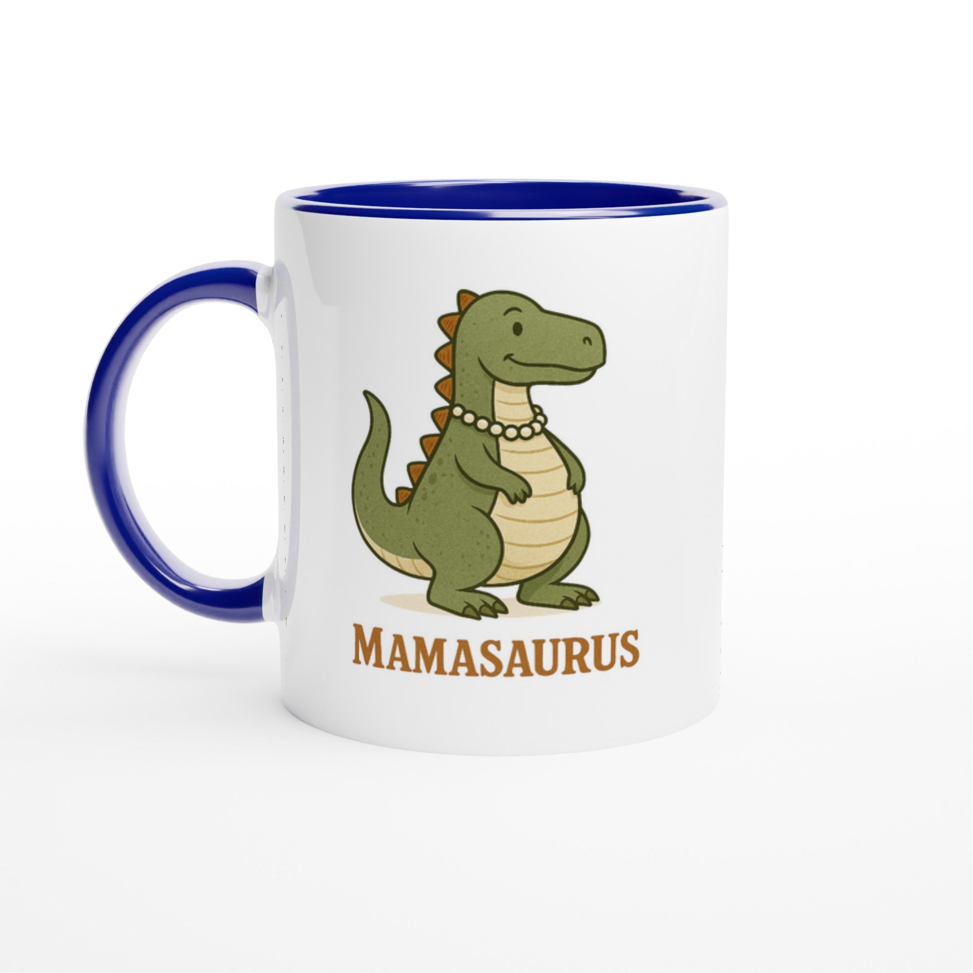 Mamasaurus Mug - Cute Dinosaur Coffee Cup - Perfect Gift for Moms Ceramic Blue