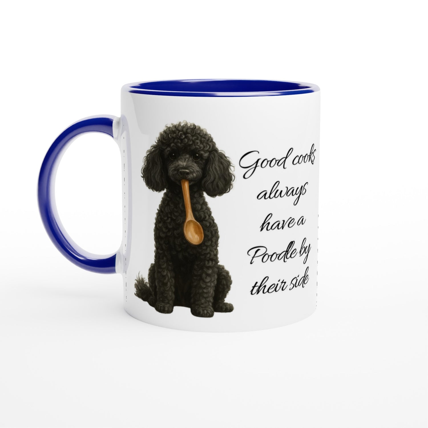 Good Cooks Mug - 11oz Coffee Cup with Poodle Design - Perfect Gift for Dog Lovers Ceramic Blue