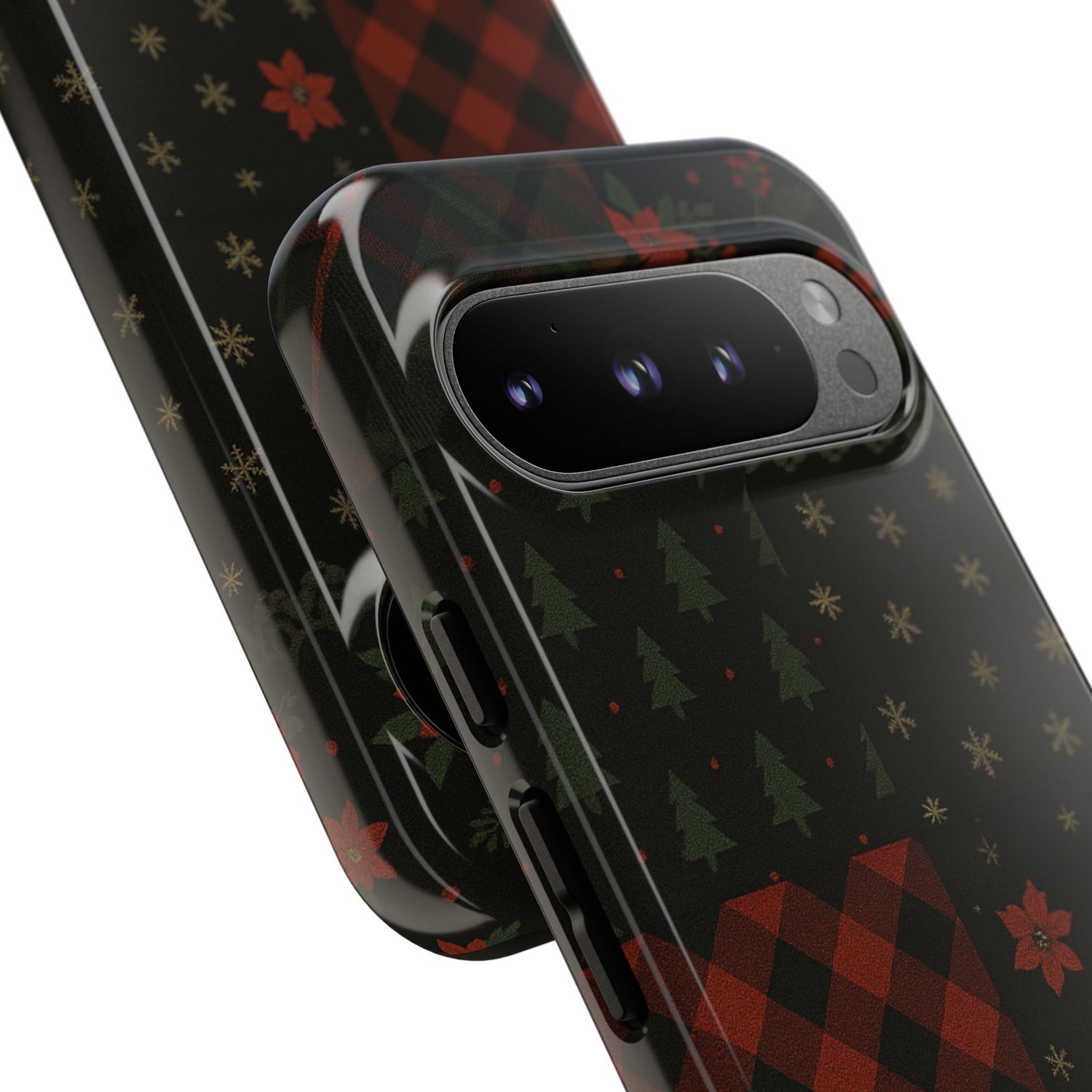 Black Festive Phone Case - Christmas Phone Cover - Tough Design