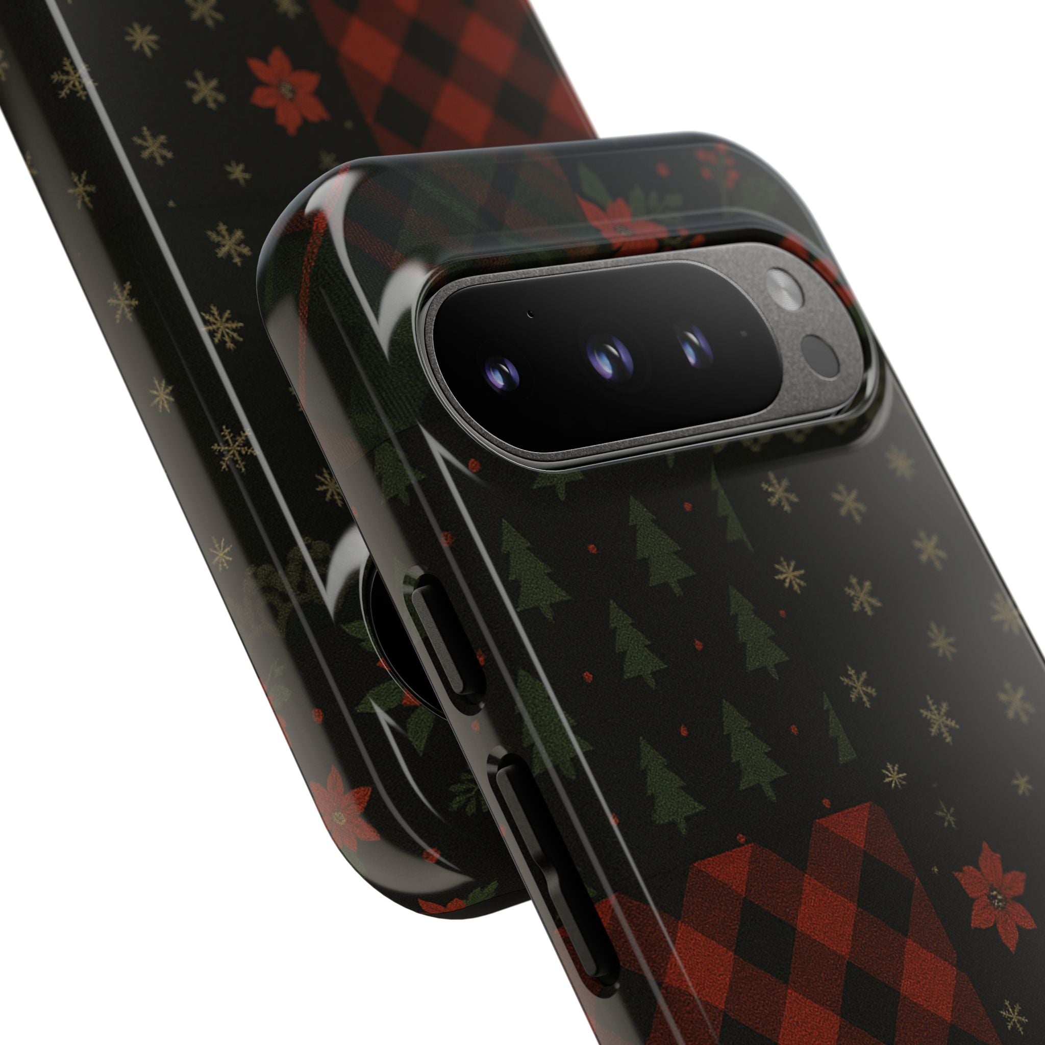 Black Festive Phone Case - Christmas Phone Cover - Tough Design