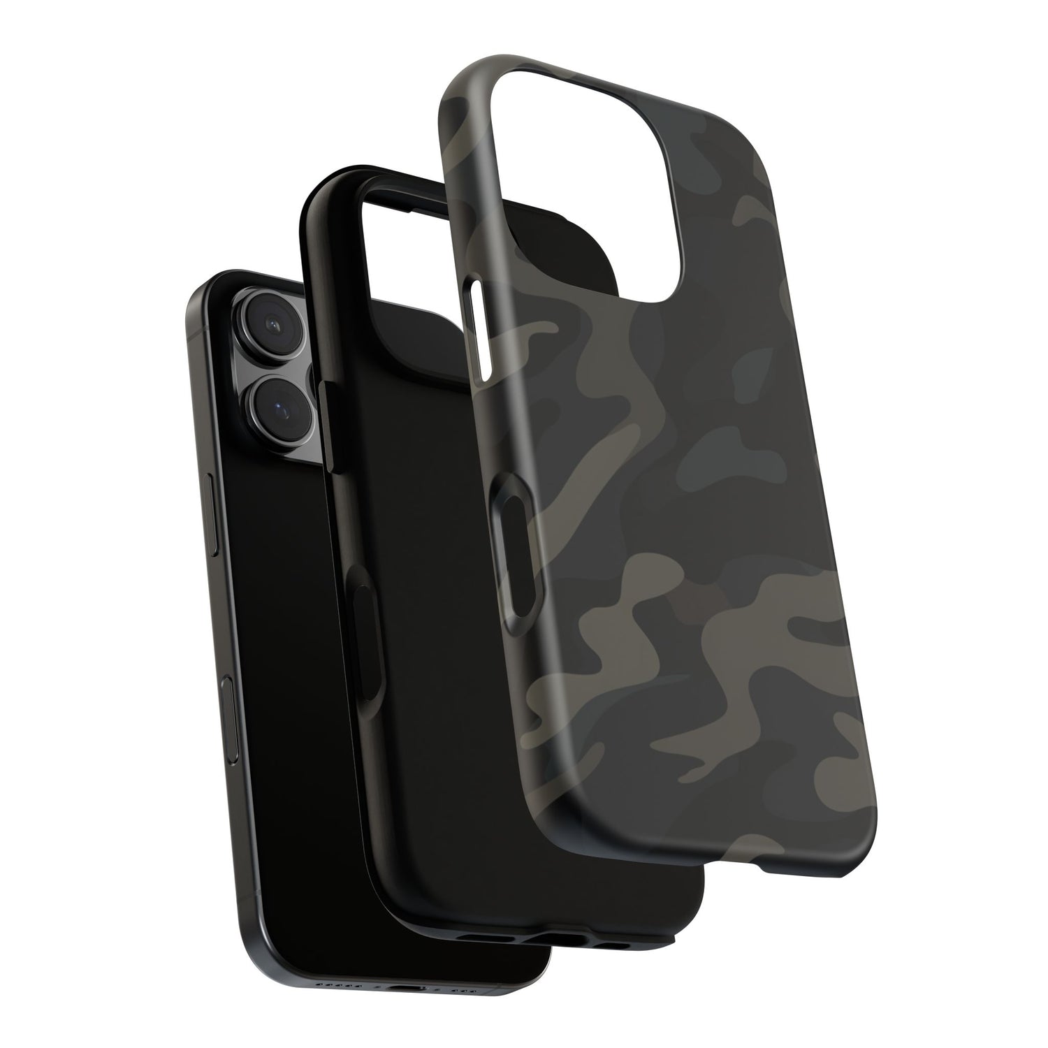 Black Camouflage Phone Case for iPhone, Samsung and Google Pixel