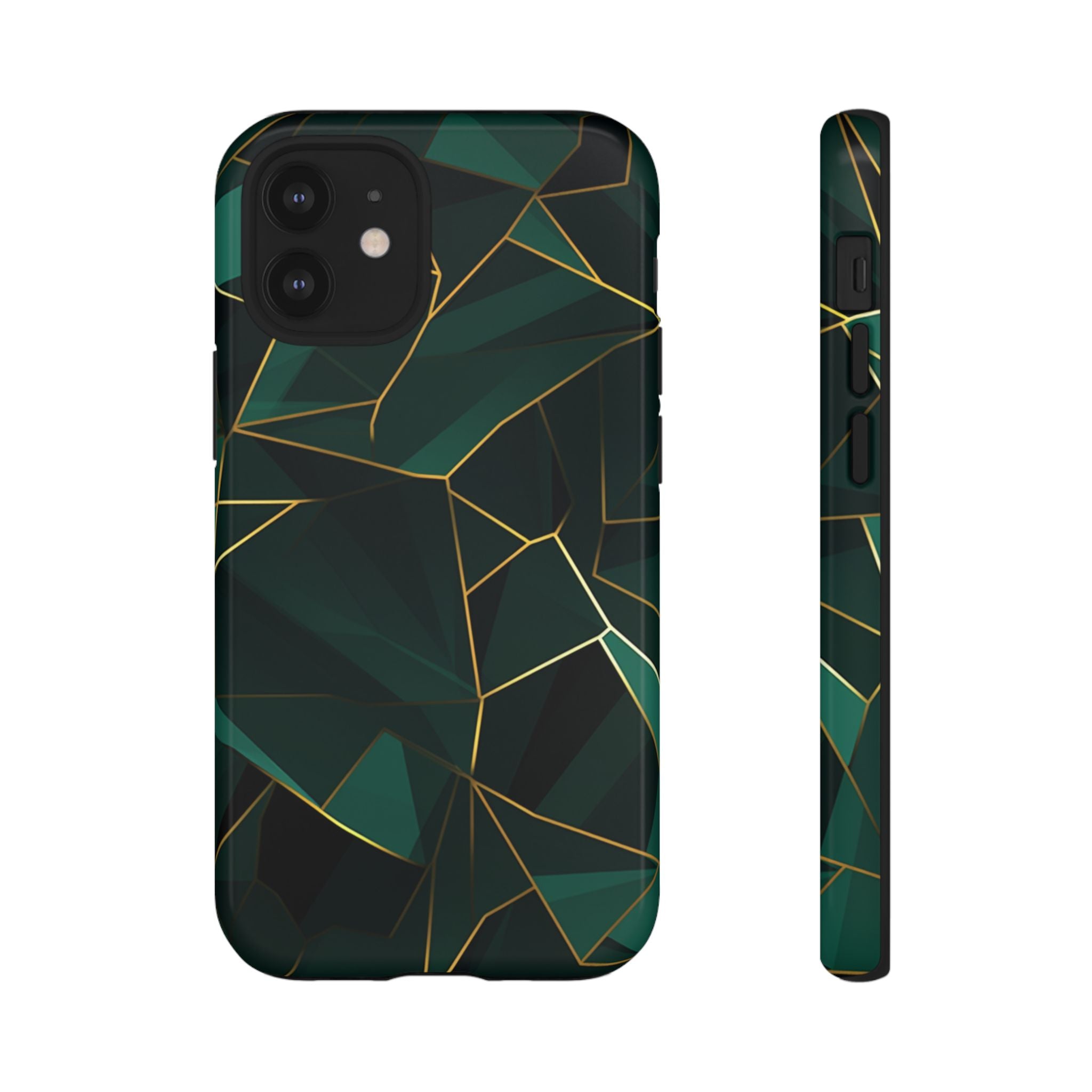 Emerald Veil - Geometric Luxe Phone Case iPhone 12 Mini Glossy