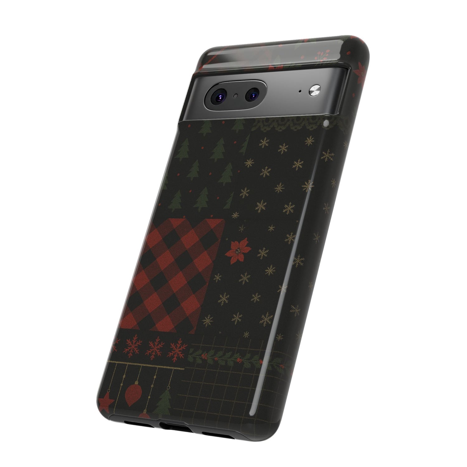 Black Festive Phone Case - Christmas Phone Cover - Tough Design
