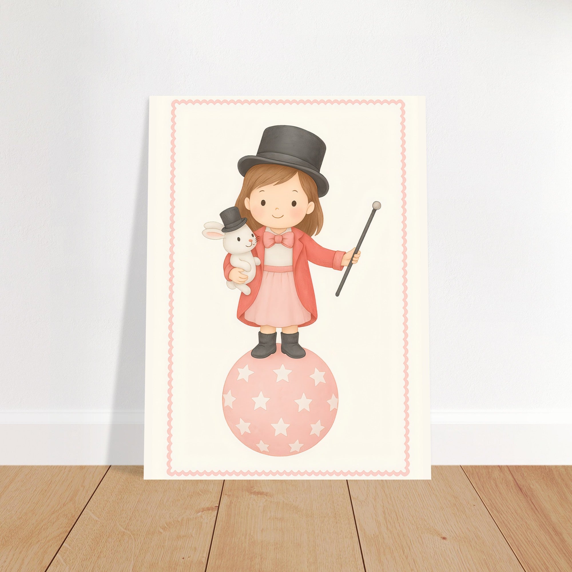 Whimsical Circus Girl Poster - Classic Wall Art for Kids Nursery - Fun & Playful Decor Print 15x20 cm 6x8″