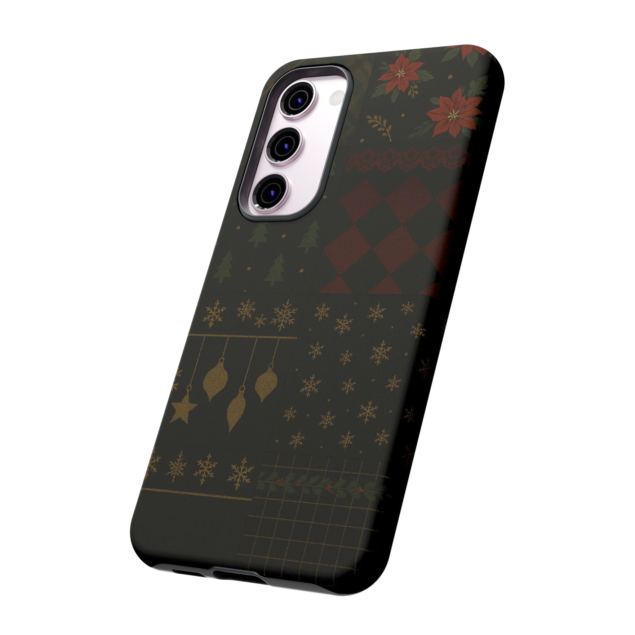 Black Luxury Phone Case for Christmas Festive Season - Tough design