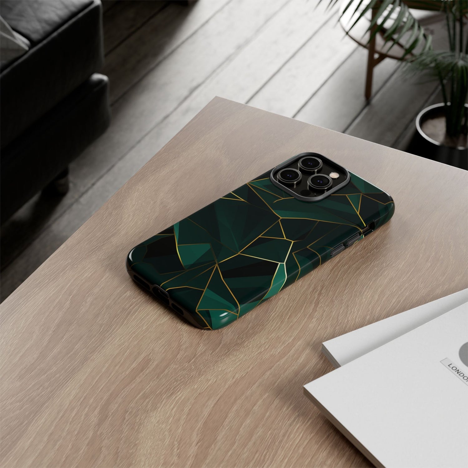 Emerald Veil - Geometric Luxe Phone Case