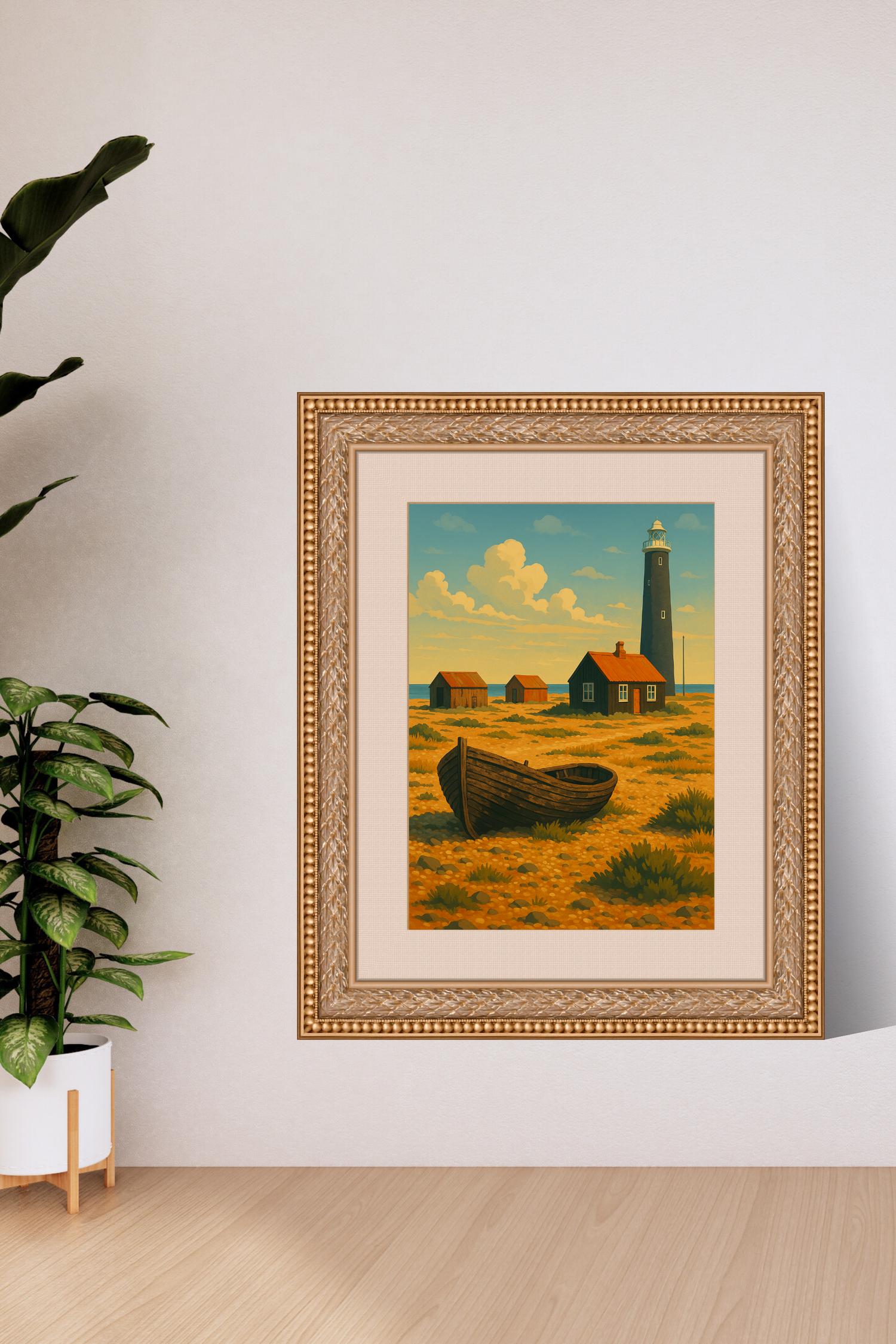Dungeness Kent Beach Watercolor Print - Wall Art England