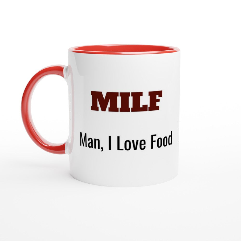 MILF Coffee Mug - Man I Love Food - Funny Humorous Gift - 11oz Ceramic Cup Ceramic Red