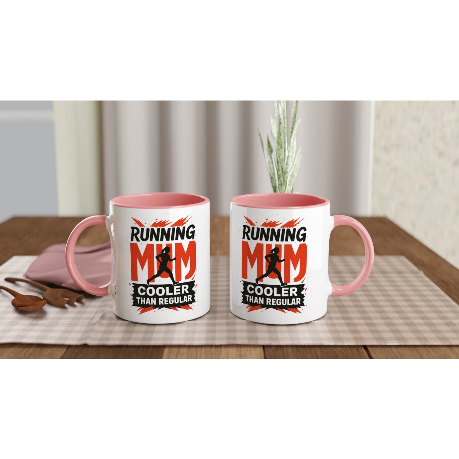 Running Mum Mug - Cooler than Regular - 11oz Ceramic Coffee Cup for Moms