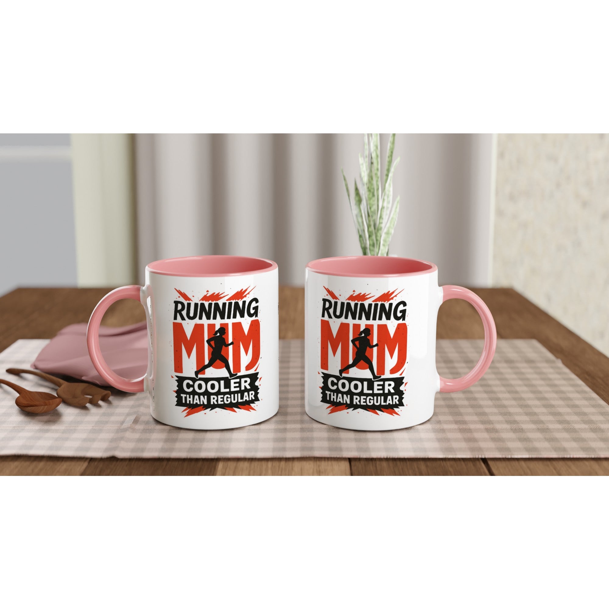 Running Mum Mug - Cooler than Regular - 11oz Ceramic Coffee Cup for Moms