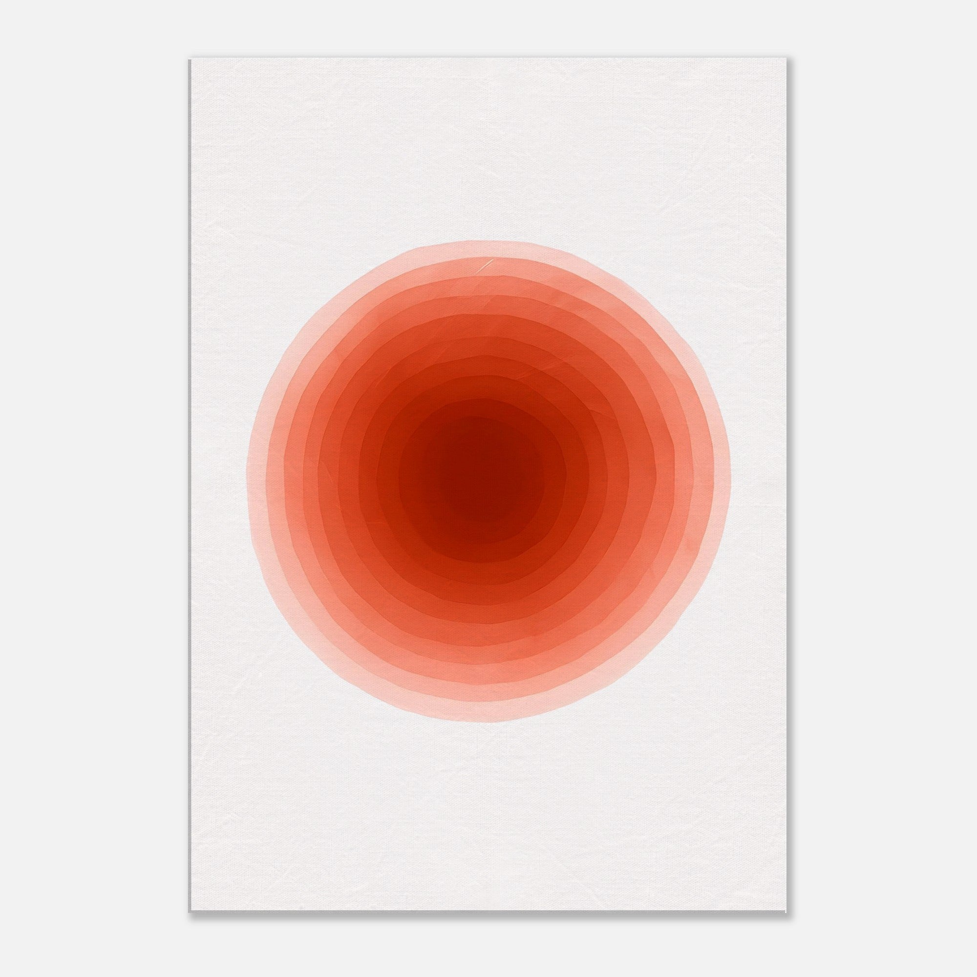 Crimson Pulse – Abstract Red Watercolor Circle Print - Slim Canvas - Wall Art 70x100 cm 28x40″