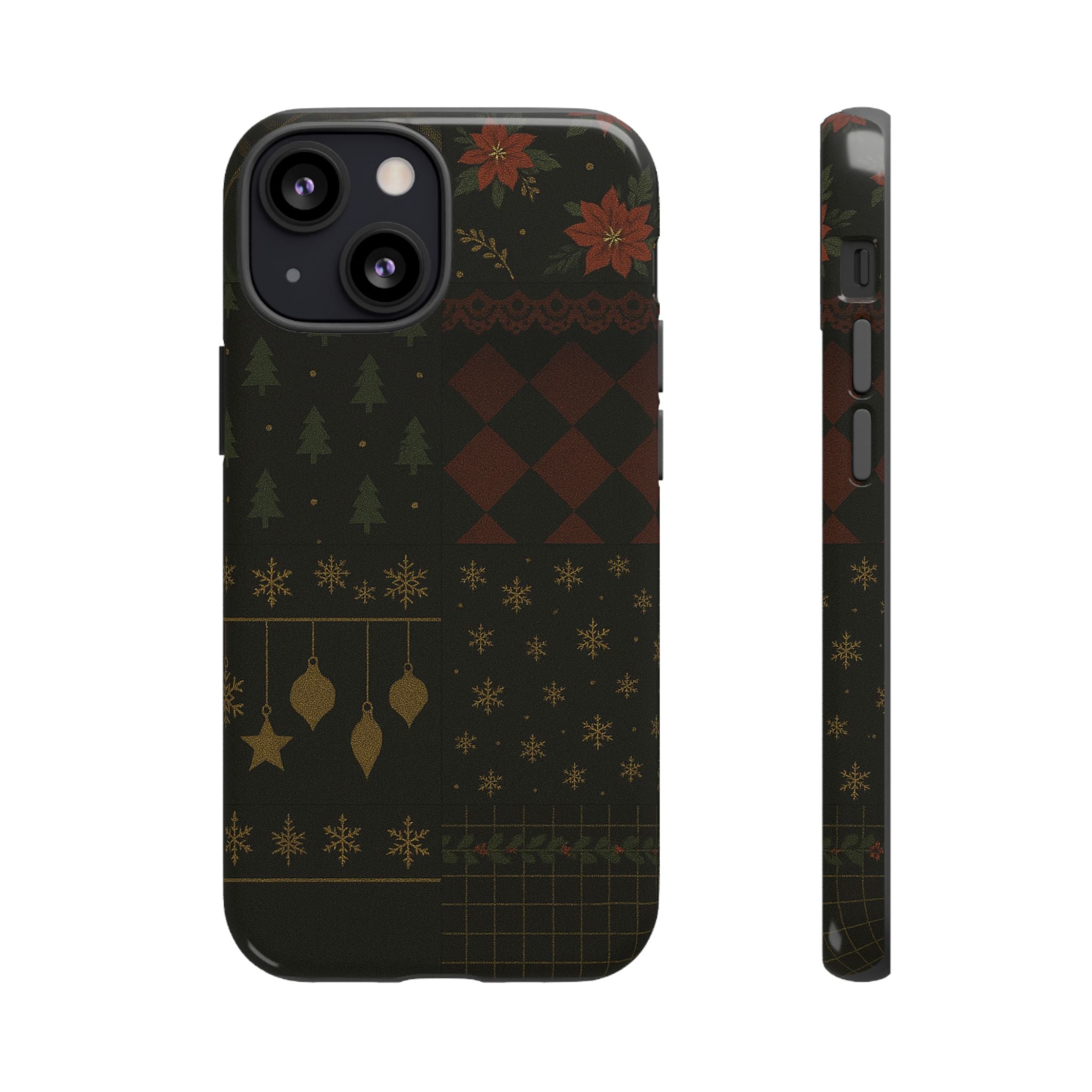 Black Luxury Phone Case for Christmas Festive Season - Tough design iPhone 13 Mini Glossy