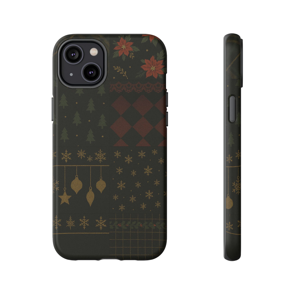 Black Luxury Phone Case for Christmas Festive Season - Tough design iPhone 14 Plus Matte