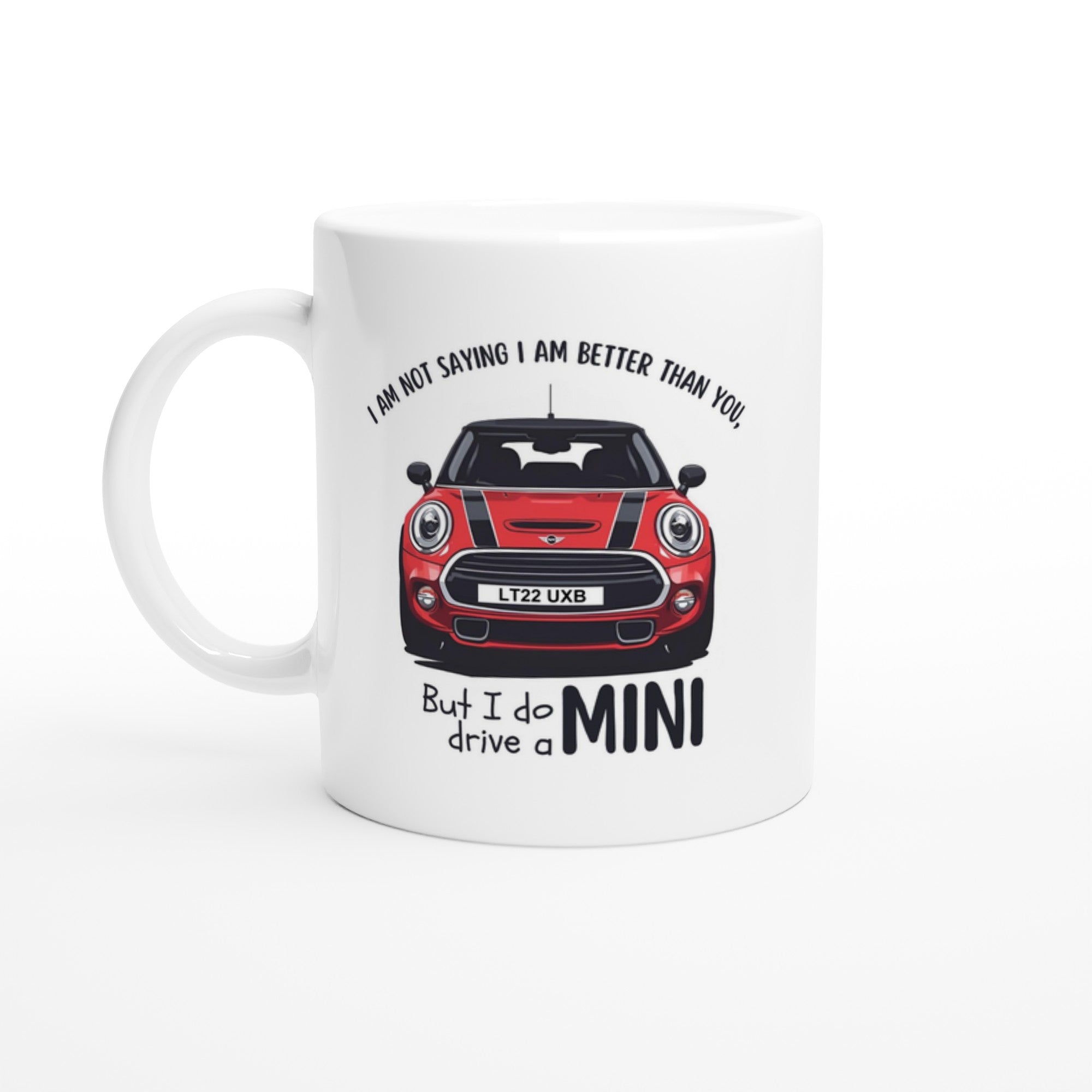 Cool Mini Cooper Mug - Funny Custom Car Gift - 11oz Ceramic Coffee Cup Ceramic White