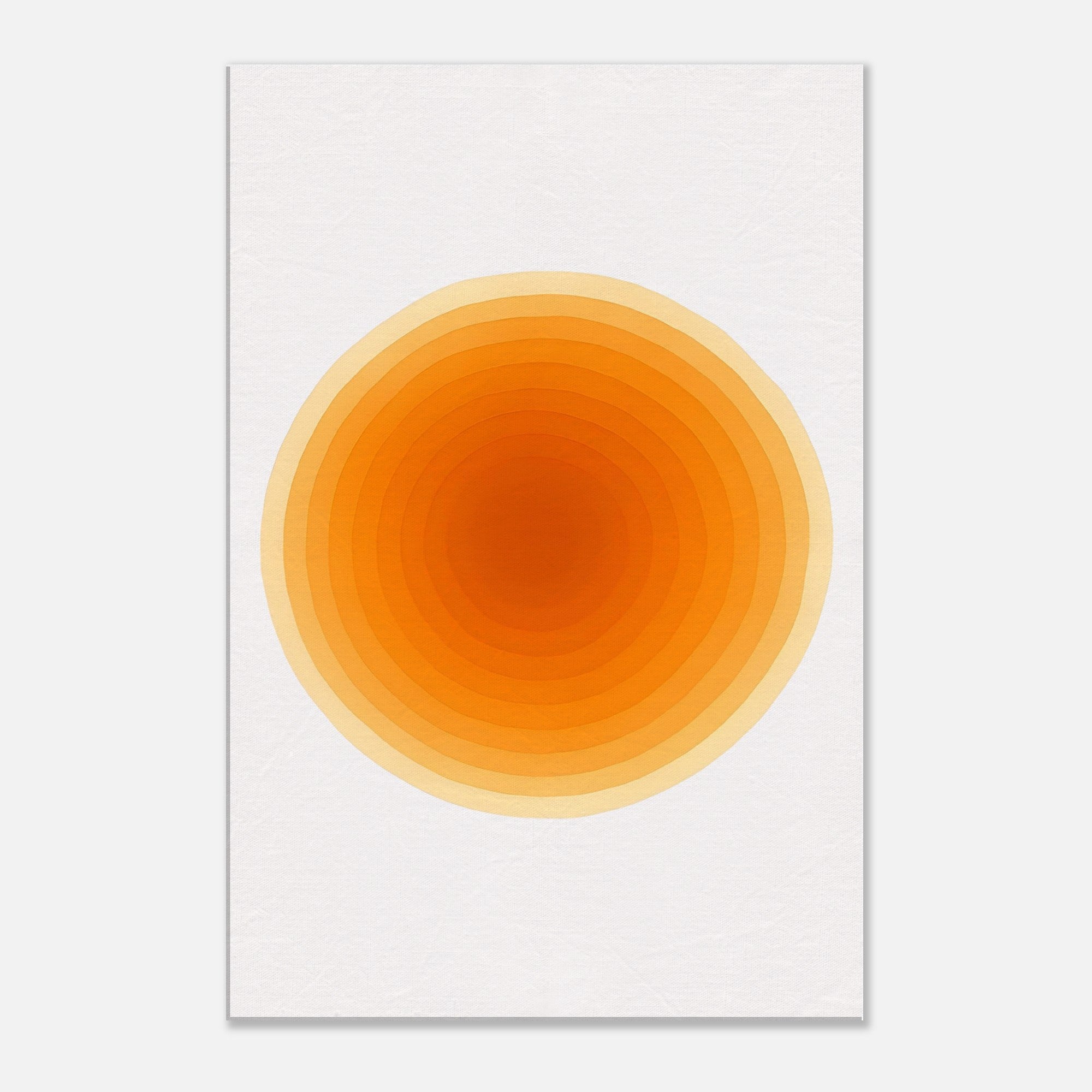 Solar Bloom - Radiant Orange Canvas - Abstract Watercolor Spiral Art Print - Slim Canvas - Wall Art 60x90 cm 24x36″