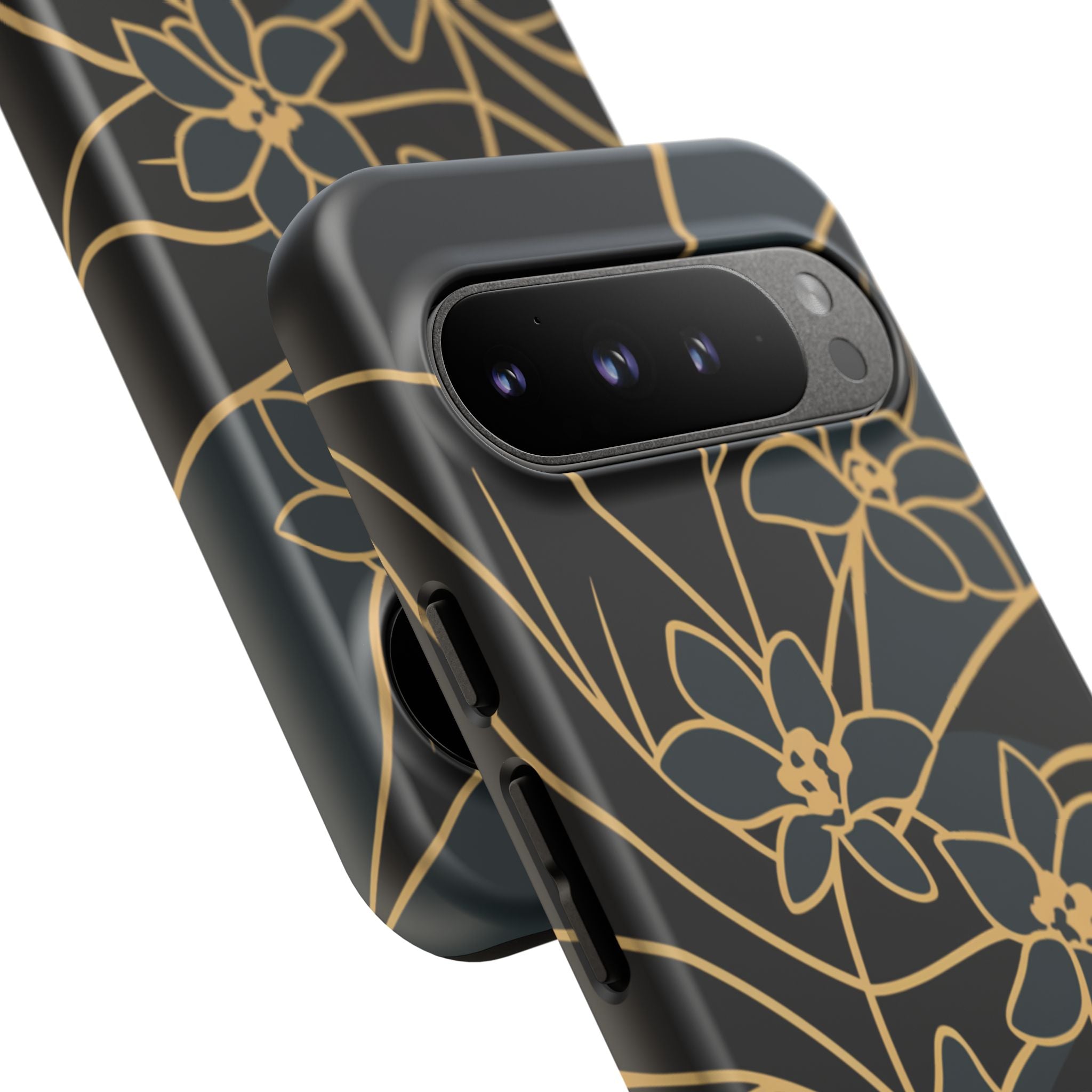 Golden Bloom - Elegant Floral Line Art Phone Case
