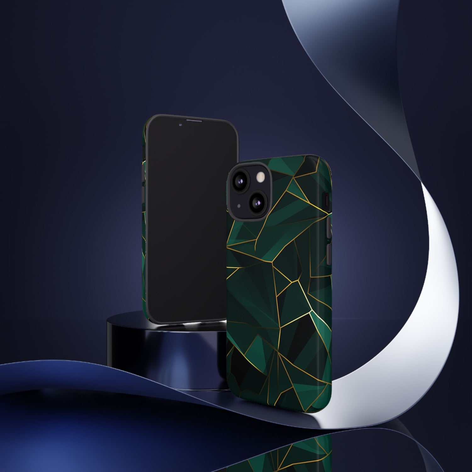 Emerald Veil - Geometric Luxe Phone Case