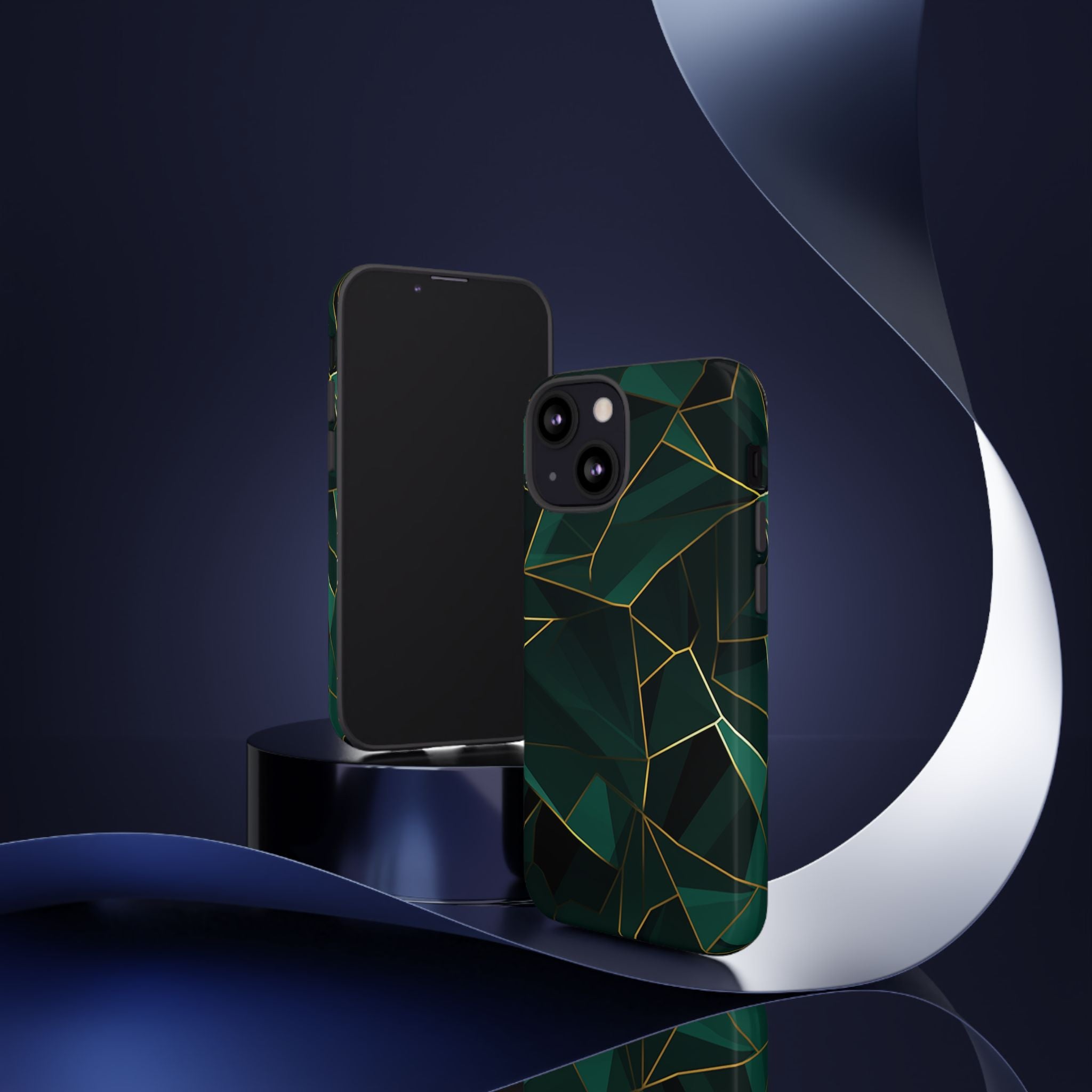 Emerald Veil - Geometric Luxe Phone Case