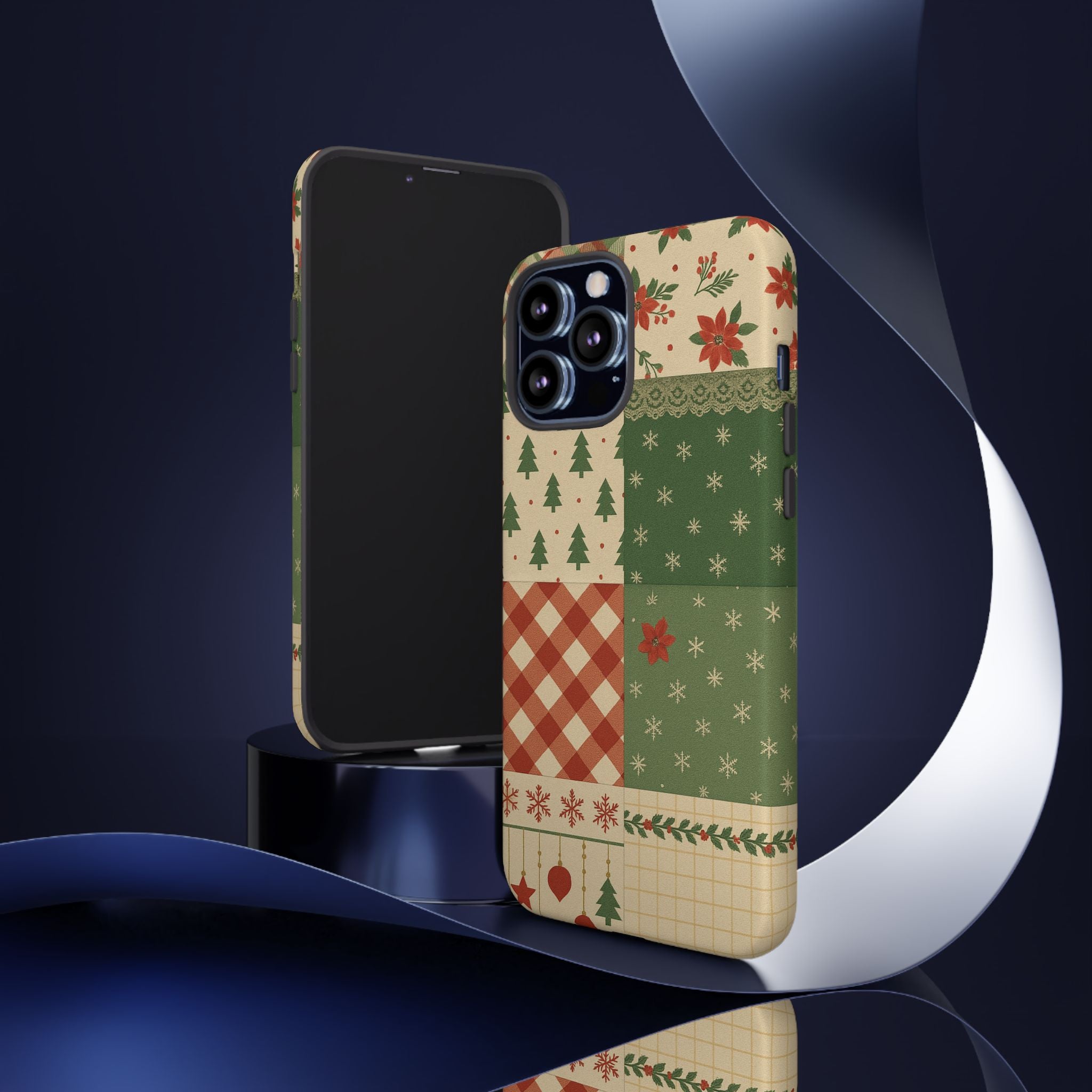 Festive Phone Cases, Luxury Black and Gold Design for Christmas Gift, Holiday Decor, Tough Case, Winter Celebration, Elegant iPhone Cover