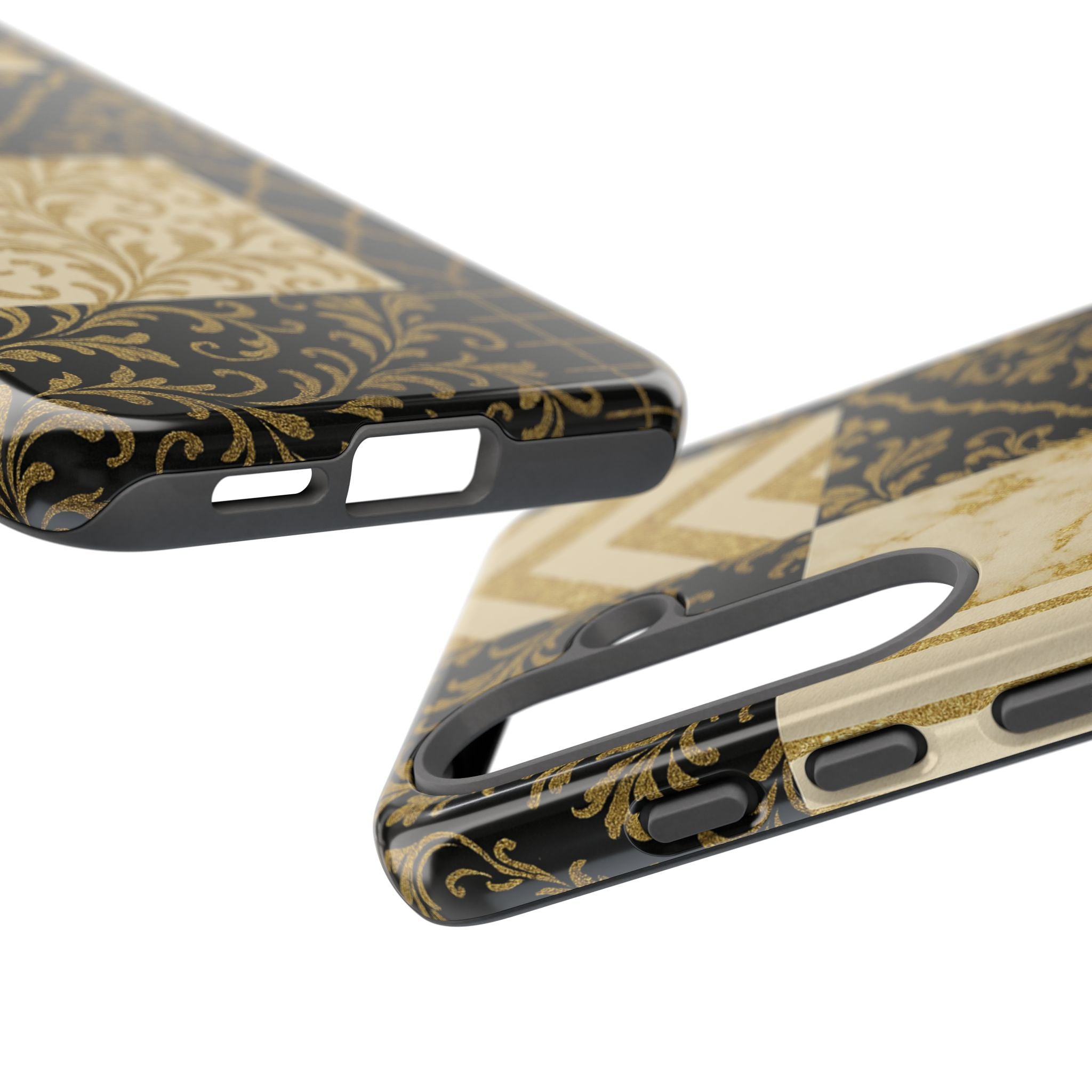 Phone Case, Luxury Black and Gold Festive Design for Christmas Gift, Holiday Decor, Tough Cases, Winter Celebration, Elegant iPhone Cover