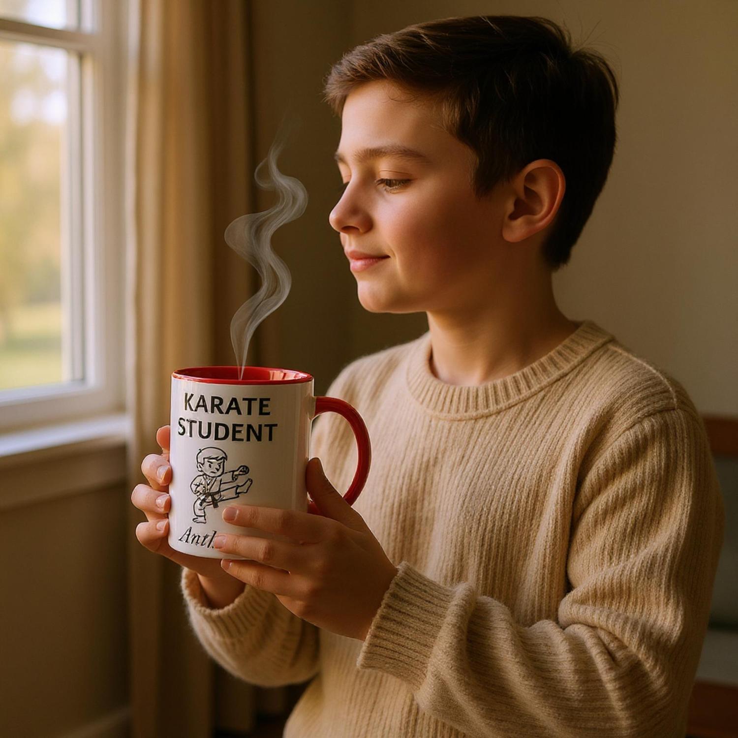 Personalized Karate Student Mug - Custom Name Coffee Cup - Perfect Gift for Karate Enthusiasts