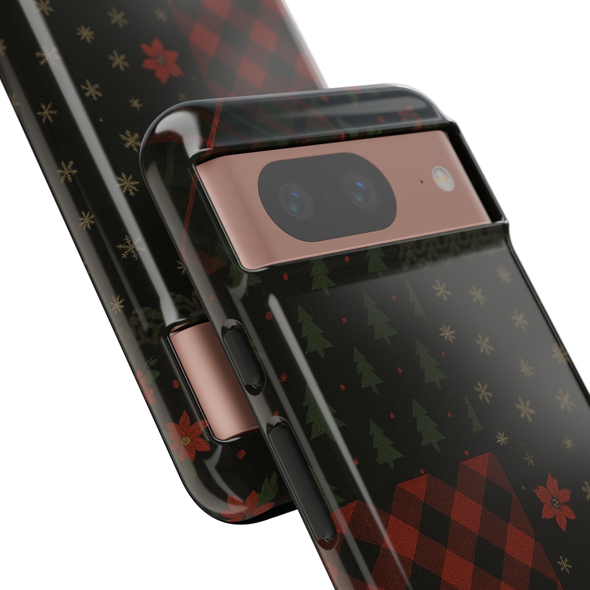 Black Festive Phone Case - Christmas Phone Cover - Tough Design