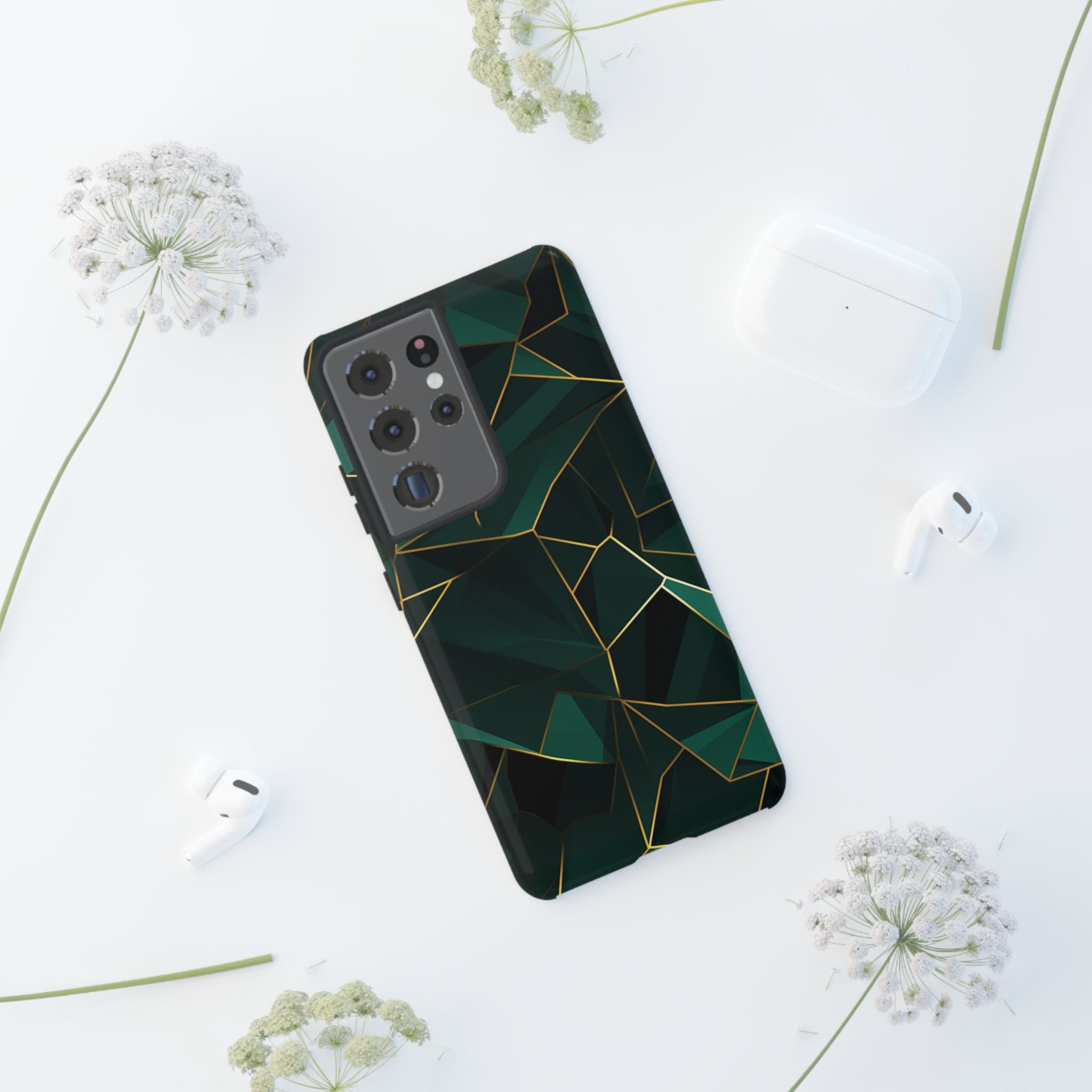 Emerald Veil - Geometric Luxe Phone Case