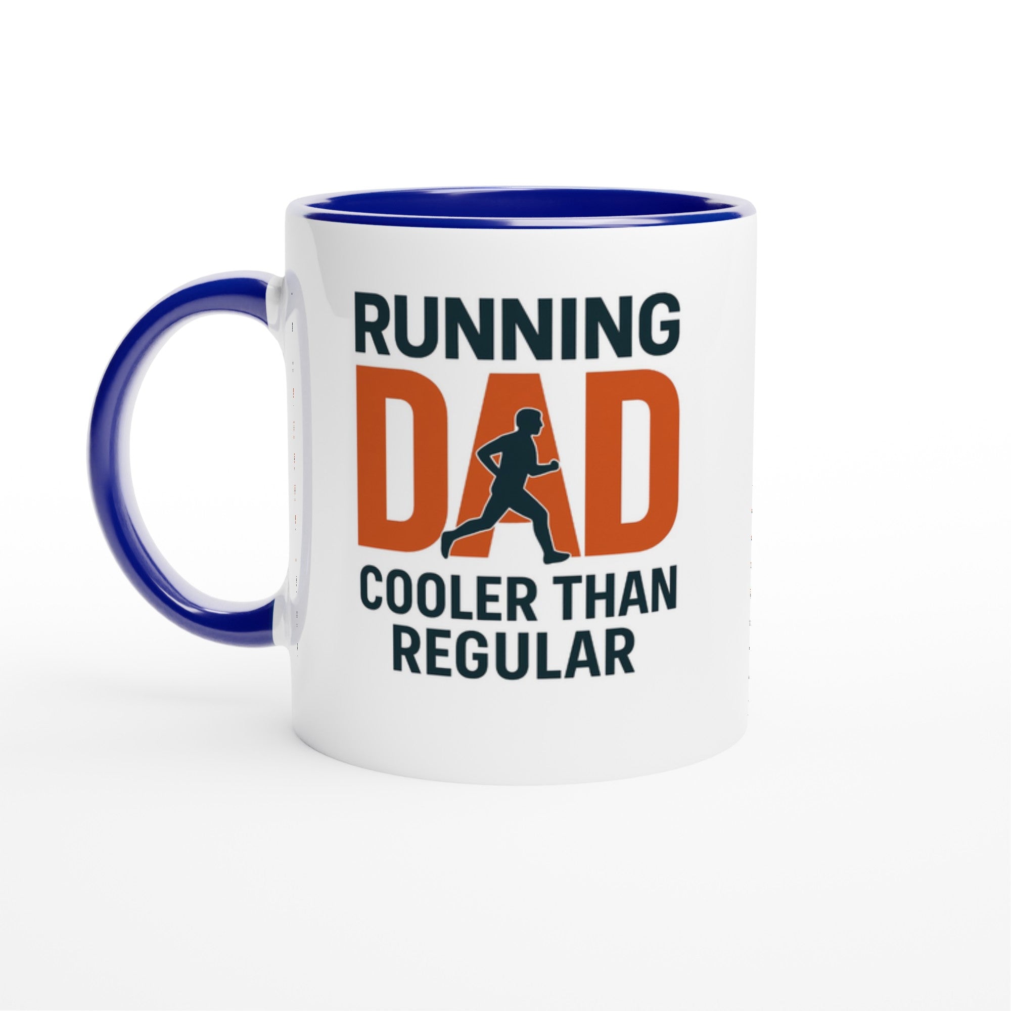 Running Dad Mug - Cooler than Regular Dad | 11oz Gift for Marathon Runners Ceramic Blue