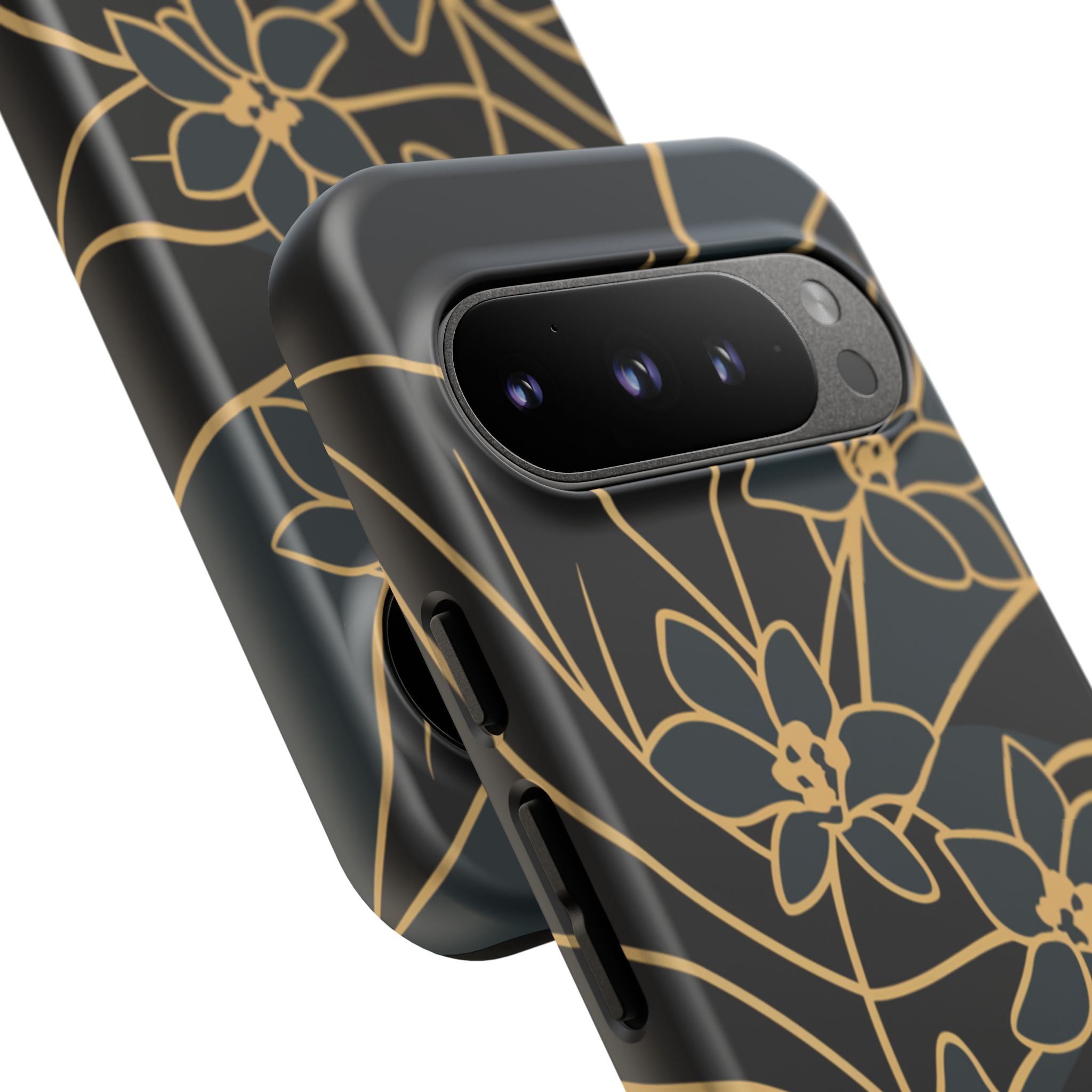 Golden Bloom - Elegant Floral Line Art Phone Case