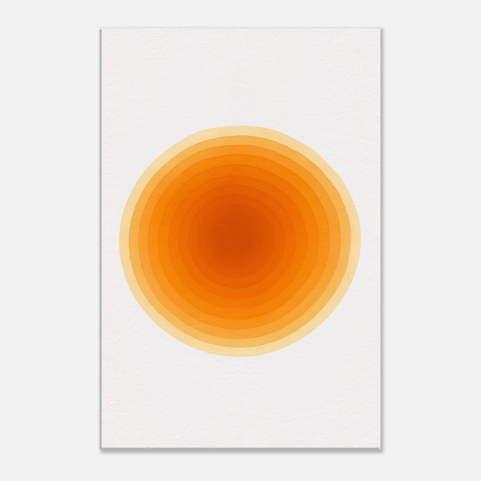 Solar Bloom - Radiant Orange Canvas - Abstract Watercolor Spiral Art Print - Slim Canvas - Wall Art 50x75 cm 20x30″