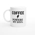 Coffee Powers My Soul Mug - Handmade Ceramic Cup - Perfect Gift for Coffee Lovers Ceramic White