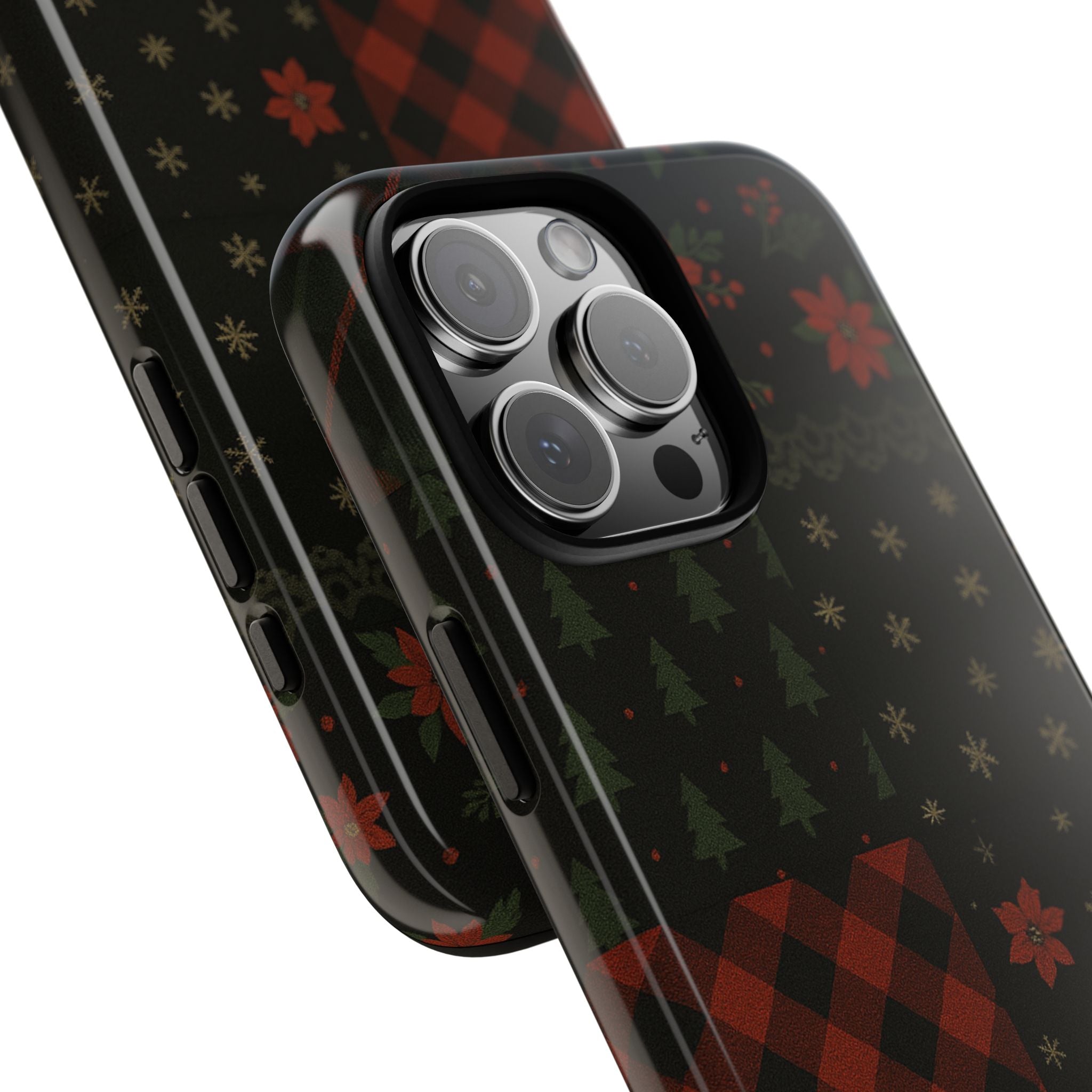 Black Festive Phone Case - Christmas Phone Cover - Tough Design